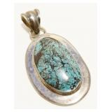 Eclectic Sterling Silver Stone Pendant 9.6g