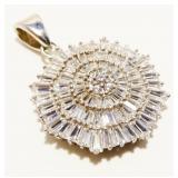 "STS" Sterling Silver CZ Pendant 7g