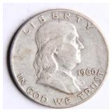 1960-D Franklin Half-Dollar Silver Coin