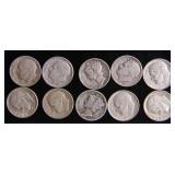 Ten Mixed Silver Dimes
