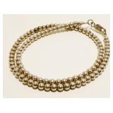 16" Sterling Silver Bead Necklace 13.1g