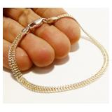 "SU" 7" Italian Sterling Silver Bracelet 3.2g
