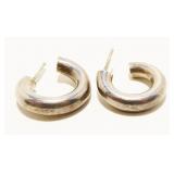 Small Mexican Sterling Silver Hoop Earrings 6.1g