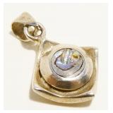 Petite Abalone & Sterling Silver Pendant 6.5g