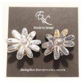 Israeli 925 Silver (Over Wax) Daisy Earrings 14.5g