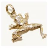 Small "NF" Sterling Silver Frog Pendant Charm 2g