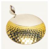 Large 2-Tone Sterling Silver Circle Pendant 10.2g