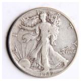 1942 Walking Liberty Half-Dollar Silver Coin
