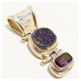 "Sarah" Signed 925 Silver Gemstone Pendant 5.2g