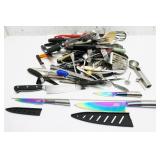 Large Grouping of Kitchen Utensils & Knives