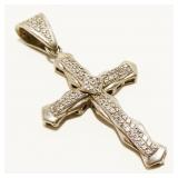 Sterling Silver CZ Cross Pendant 7.9g