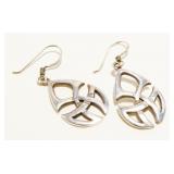 Celtic Sterling Silver Earrings 3.6g