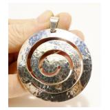 Large Sterling Silver Swirl Pendant 15.2g