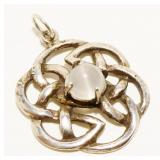 Celtic Sterling Silver Moonstone Pendant 2.6g
