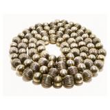 Long 39" Vtg Sterling Silver Bead Necklace 67.9g