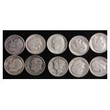 Ten Mixed Silver Dimes