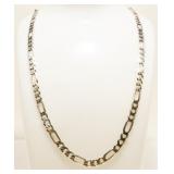 "AZ" Italy 925 Silver Figaro Necklace 28" 27.7g