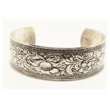 Ornate B&B Sterling Silver Cuff Bracelet 27.6g