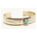 Old Pawn 925 Silver Turquoise Cuff Bracelet 12.4g