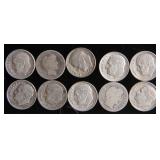 Ten Mixed Silver Dimes