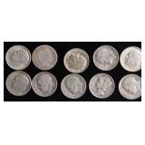 Ten Mixed Silver Dimes