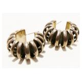 Eclectic Mexican 925 Silver Hoop Earrings 19.6g