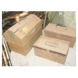 Three Metal Toolboxes