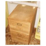 Wood File Cabinet with Contents