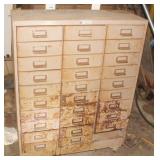 Metal File Cabinet with Lathe & Shop Accessories