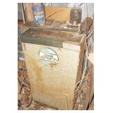 Metal Cabinet with Vintage Chainsaw & More