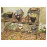 Metal Garden Shelf with Planters