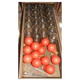 Contents of Drawer: Glass Insulators & Red Bulbs