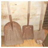Grouping of Stick Hand Tools w/ Large Shovel