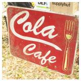 Vintage Aluminum Cola Cafe Sign 4'x3'