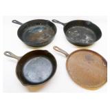 Four Cast Iron Skillets, One Wagner