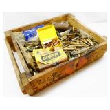 Ammo Shells & Bullets in Wood Ammo Crate