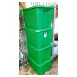 Four 18 Gallon Storage Containers