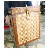 Vintage Woven Rattan Chest, Brass Hardware