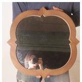 Small Wood-Framed Wall Mirror