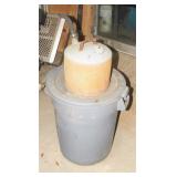 Trash Can with Contents, Charcoal & BBQ Items
