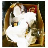 Box Lot: Household Items, Glassware, Plates etc.
