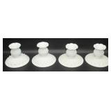 Vintage Milk Glass Hobnob Candle Holders