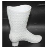 Vintage Fenton? White Milk Glass Boot