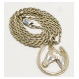 20" Sterling Silver Horseshoe Pendant Necklace 7g