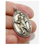 1.25" Sterling Silver St. Christopher Pendant 11.3