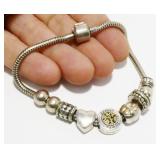 Pandora-Style 925 Silver Charm Bracelet 7.5g 20.5g