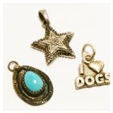 Three Sterling Silver Charms 4.3g