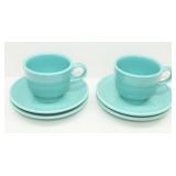 Two Fiestaware Tea Cups & Four Saucers