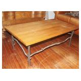 Wood & Iron Coffee Table, One Corner is Chewed