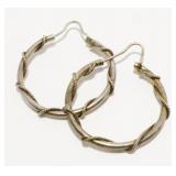 1" Sterling Silver Hoop Earrings 5.1g